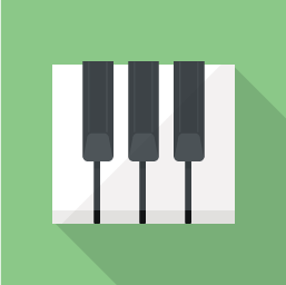 フラットデザインのアイコン ピアノの鍵盤のアイコン素材