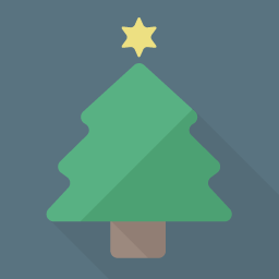 フラットデザインのアイコン クリスマスツリーのアイコン素材