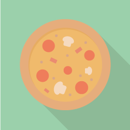 フラットデザインのアイコン ピザのアイコン素材