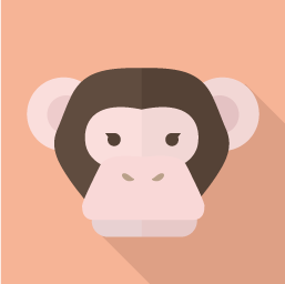 フラットデザインのアイコン 猿・チンパンジーのアイコン素材
