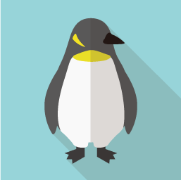フラットデザインのアイコン ペンギンのアイコン素材