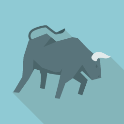 無料の暴れ牛のフラットアイコン素材 Flat Icon Design フラットアイコンデザイン