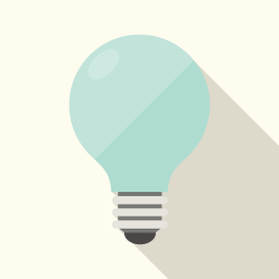 Light Bulb Flat Icon Design フラットアイコンデザイン