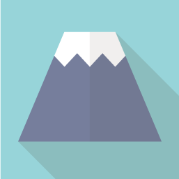 フラットデザインのアイコン 富士山のアイコン素材