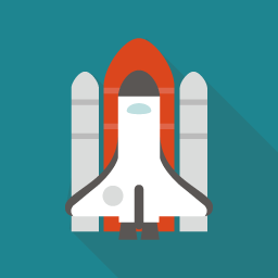 スペースシャトルのフラットデザインアイコン Flat Icon Design フラットアイコンデザイン