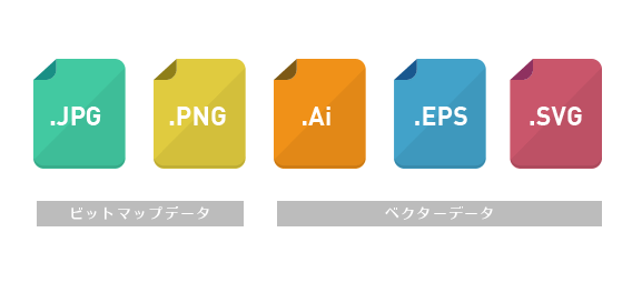 ダウンロードできる素材の拡張子はjpg、png、ai、eps、svgになります。